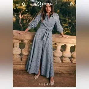 Sezane Dresses Sezane Bella Dress In Vintage Blue Size 4 36 Poshmark